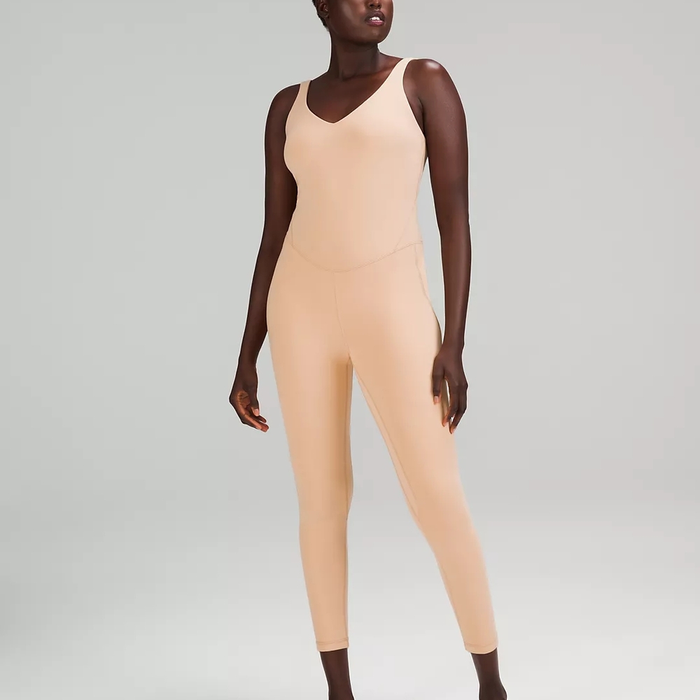 Beige V-Neck Bodysuit
